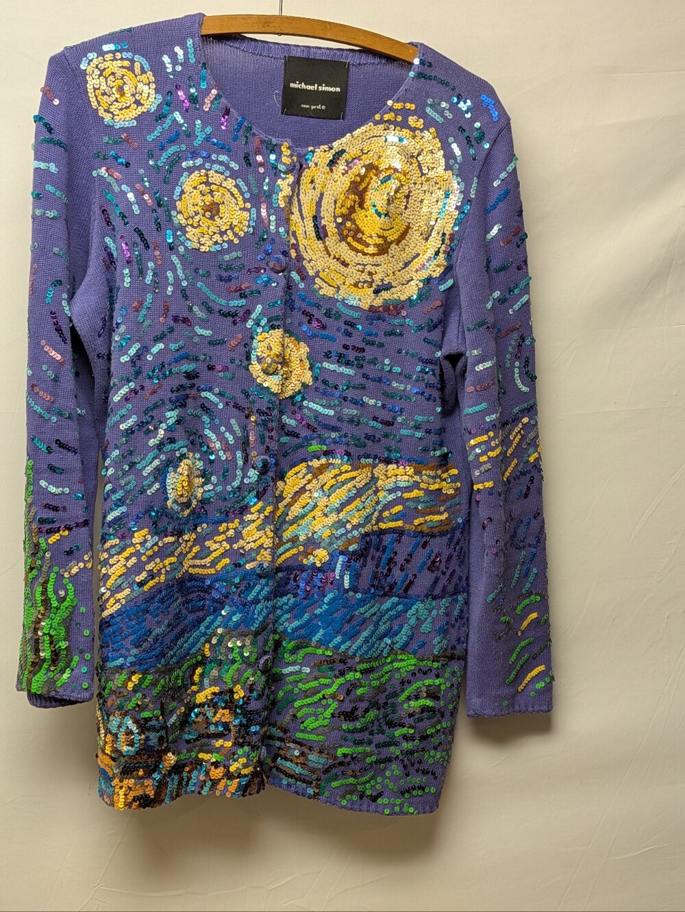 Vintage Michael Simon Starry Starry Night Cardigan